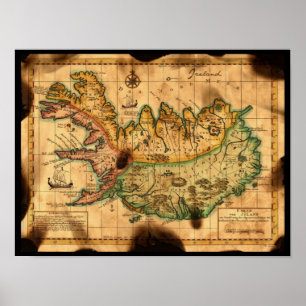 Affiches Carte antique de l'Islande