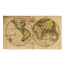 Carte antique du monde - 1795
