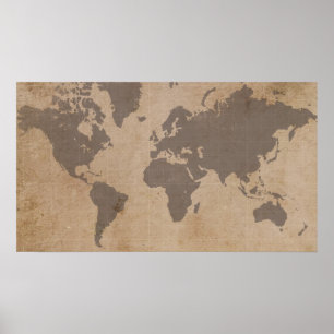 Affiches Carte Antiqued du monde