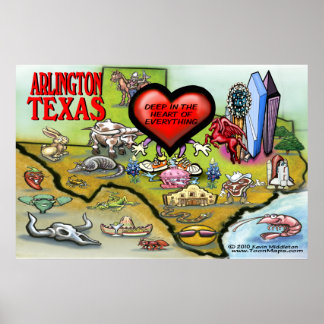 Affiches Carte Arlington TX