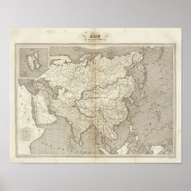 Affiches Carte Asie (Devant)