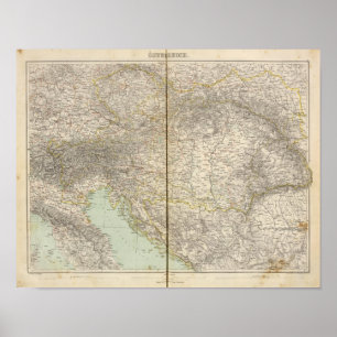 Affiches Carte Atlas Autriche