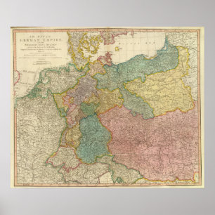 Affiches Carte Atlas de l'Empire allemand