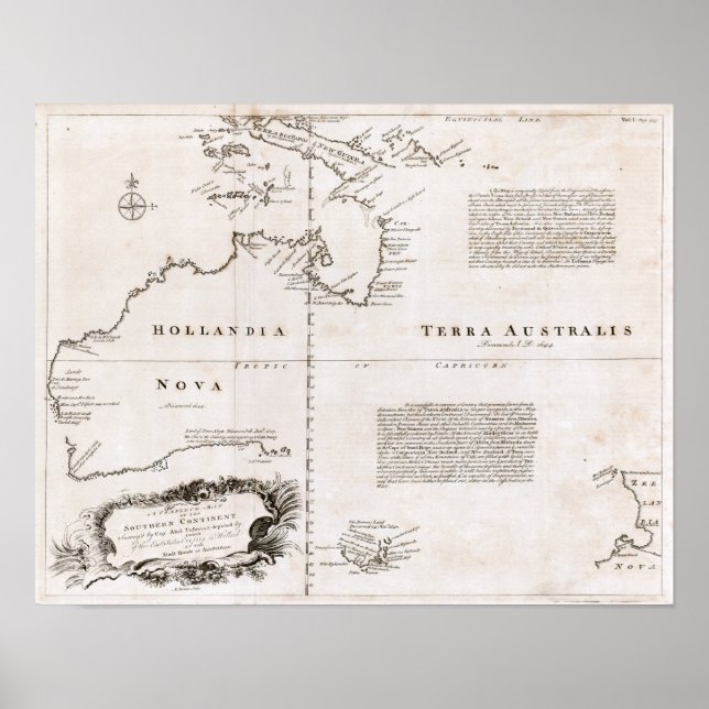 Affiches Carte Australie 1744 (Devant)