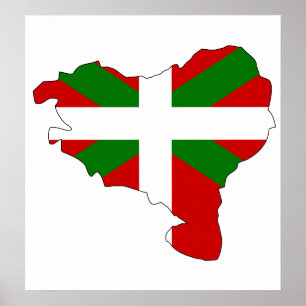 Affiches Carte Basque de drapeau normale