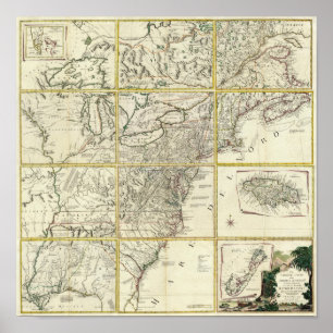 Affiches Carte composite des États-Unis