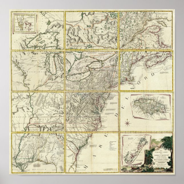 Affiches Carte composite des États-Unis (Devant)