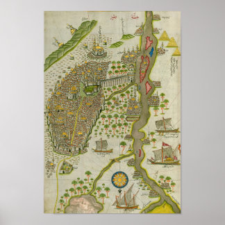 Affiches Carte Coranique vintage Du Nil