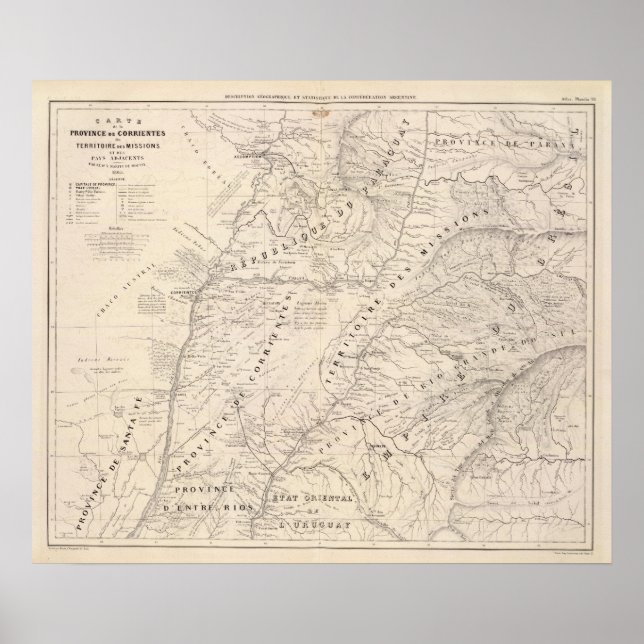 Affiches Carte, Corrientes Prov, Mission Terr (Devant)