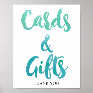 Affiches Carte d'aquarelle Carte de plage et signe cadeau