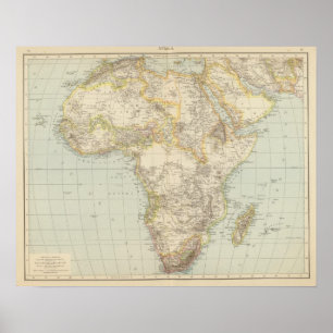 Affiches Carte d'atlas de l'Afrique