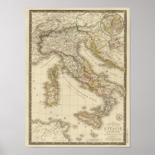 Affiches Carte d'atlas de Rome