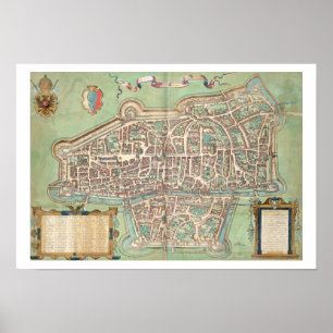 Affiches Carte d'Augsbourg, de 'Civitates Orbis Terrarum' b