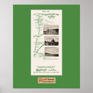 Affiches Carte de 1914, Pain de sucre Mt à Hot Creek Range