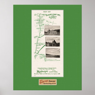 Affiches Carte de 1914, Pain de sucre Mt à Hot Creek Range