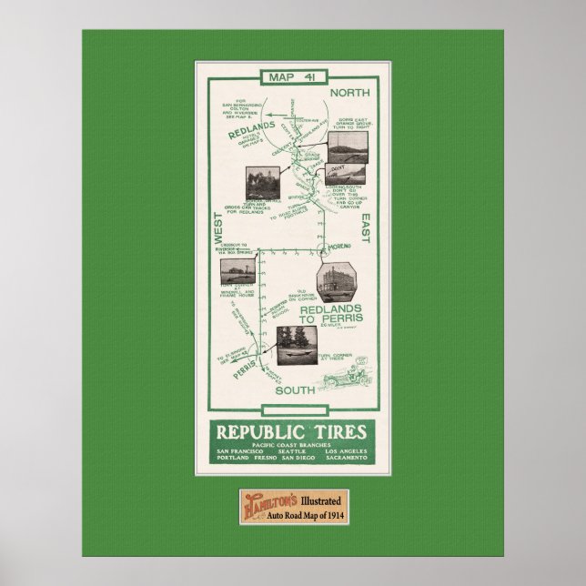 Affiches Carte de 1914, Redlands à Perris (Devant)