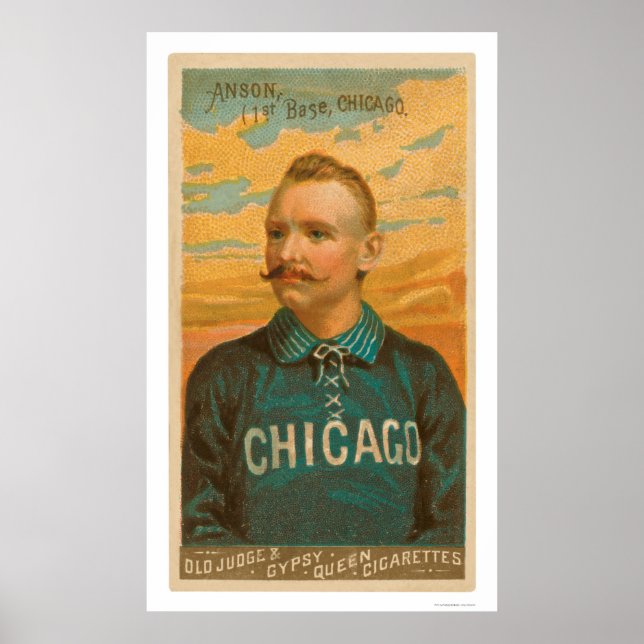 Affiches Carte de baseball Anson casquette 1888 (Devant)