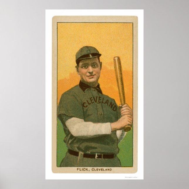 Affiches Carte de baseball Elmer Flick 1909 (Devant)
