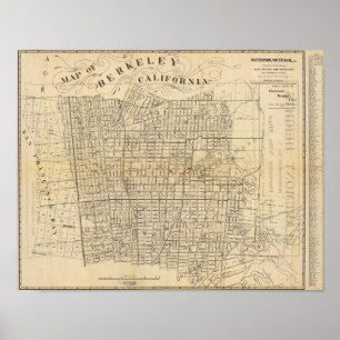Affiches Carte de Berkeley, Californie