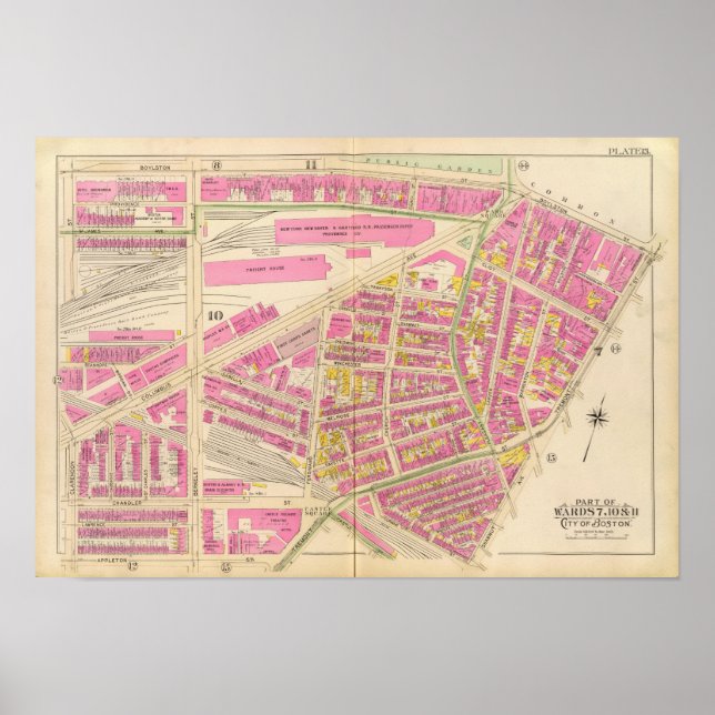 Affiches Carte de Boston 19 (Devant)