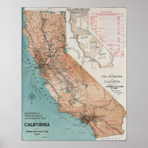 Affiches Carte de Californie