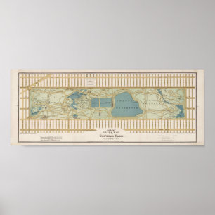 Affiches Carte de Central Park 1875