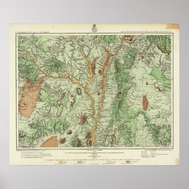 Affiches Carte de classification des terres du Nouveau-Mexi (Devant)