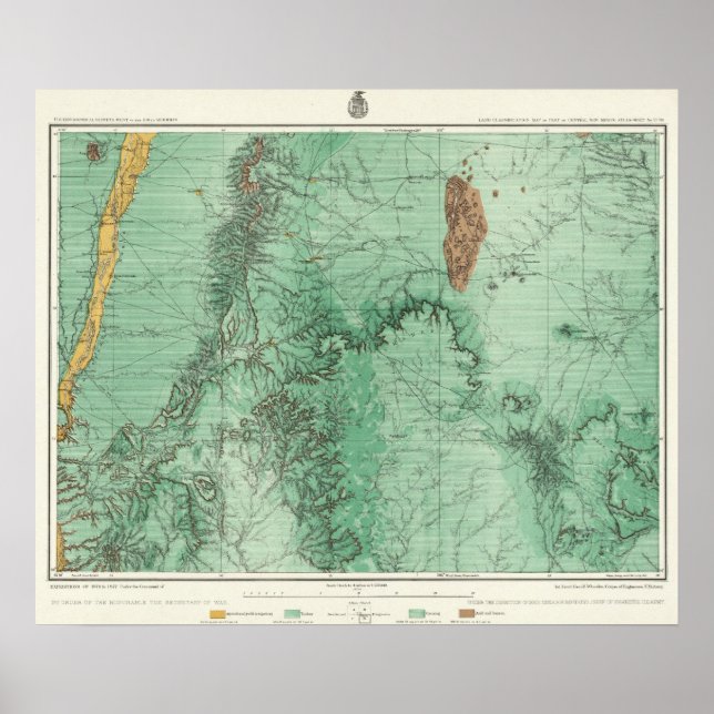 Affiches Carte de classification des terres du Nouveau-Mexi (Devant)