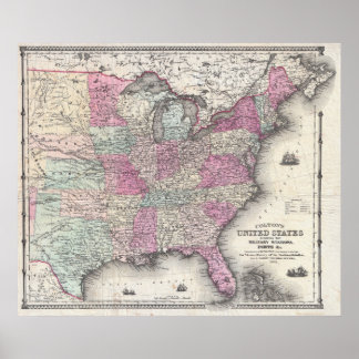 Affiches Carte de Colton sur la guerre civile