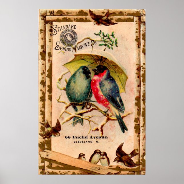 Affiches Carte de commerce victorienne Standard Sewing Mach (Devant)