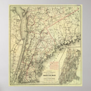 Affiches Carte de conduite et de roulage de Colton des État