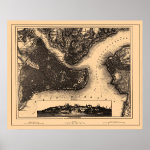 Affiches Carte de Constantiople Istanbul, circa 1890 - 1907