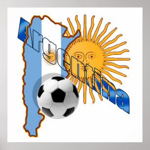 Affiches Carte de drapeau de l'Argentine Sun des cadeaux de