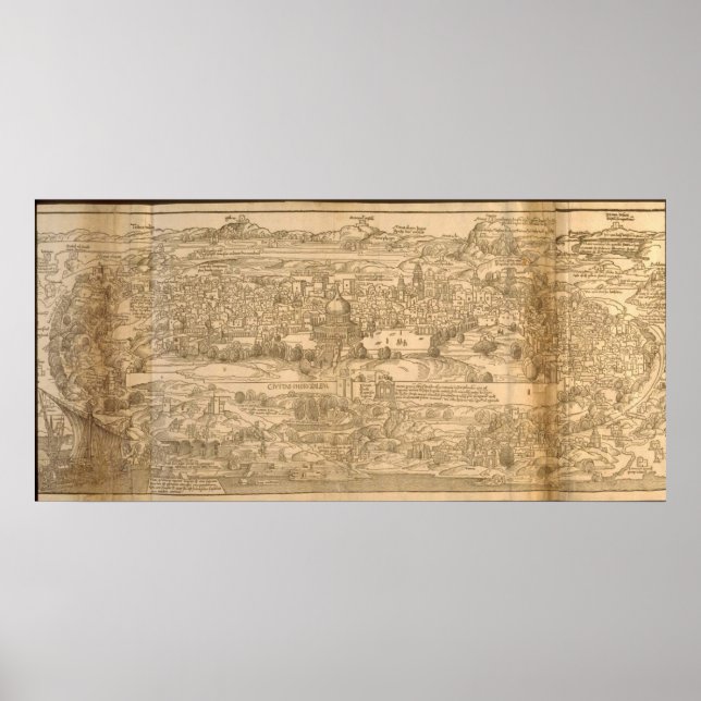 Affiches Carte de Jérusalem antique (Devant)