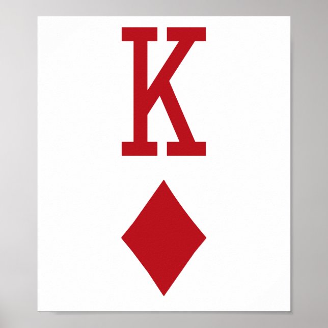 Affiches Carte de jeu rouge King of Diamonds (Devant)