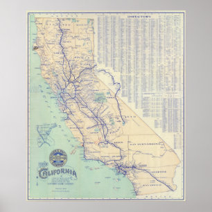 Affiches Carte de la Californie 4