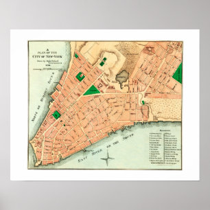 Affiches Carte de la disposition originale de New York City