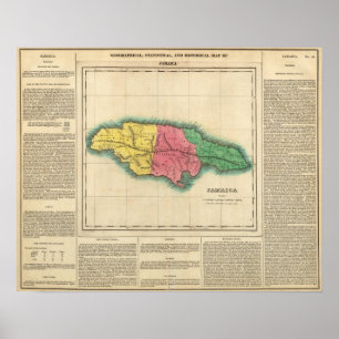 Affiches Carte De La Jamaïque
