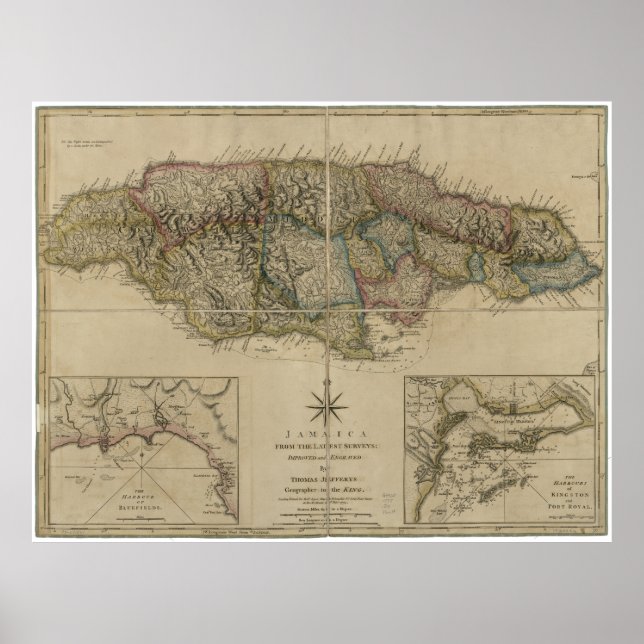 Affiches Carte de la Jamaïque (1775) (Devant)