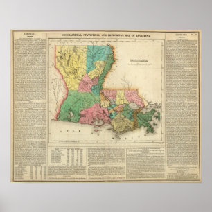 Affiches Carte de la Louisiane