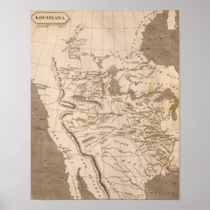 Affiches Carte de la Louisiane par Arrowsmith
