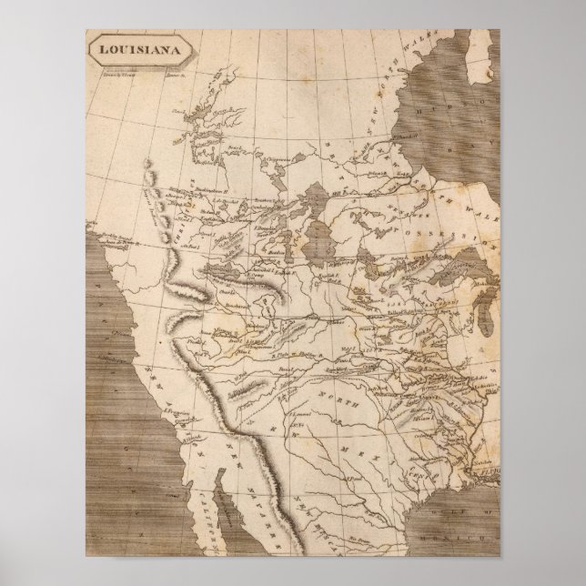 Affiches Carte de la Louisiane par Arrowsmith (Devant)