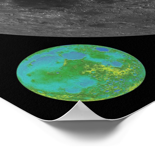 Affiches Carte de la lune haute résolution (Coin)