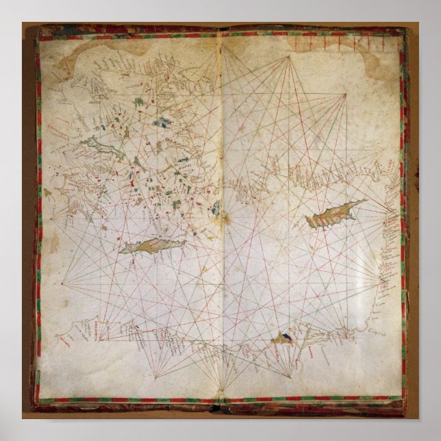 Affiches Carte de la Méditerranée orientale (Devant)