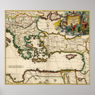 Affiches Carte de la Méditerranée orientale 1690