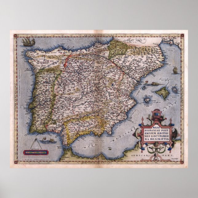Affiches Carte de la Renaissance espagnole 1570 (Devant)