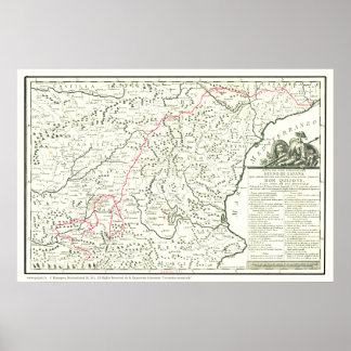 Affiches Carte de la route Don Quichotte - Mapa de la Ruta