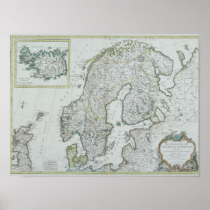 Affiches Carte de la Scandinavie