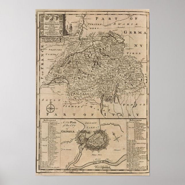 Affiches Carte de la Suisse (Devant)