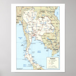 Affiches Carte de la Thaïlande